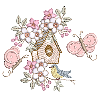 Floral com Passarinhos e 3D RM 53